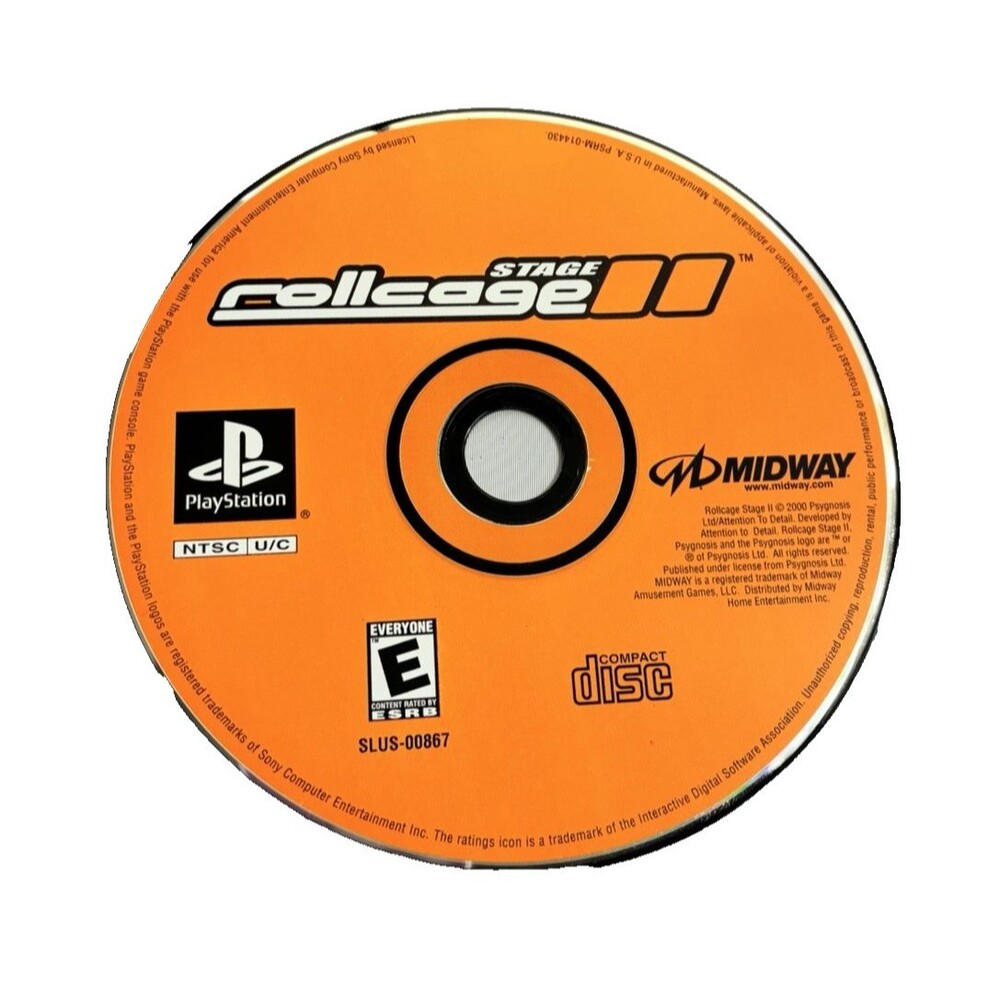 Rollcage Stage 2 For Playstation 1 Video Game Disc Only